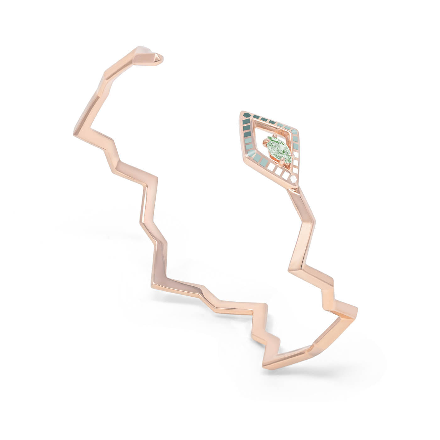 Coba Bangle in Gold Vermeil with Green Amethyst